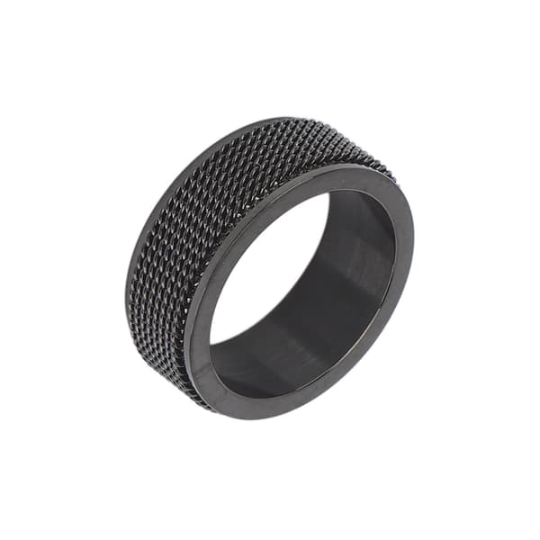 8 mm lydløs titanium spinnerring til mænd, angstlindring, stress, sort, 57 mm, 2,2 tommer