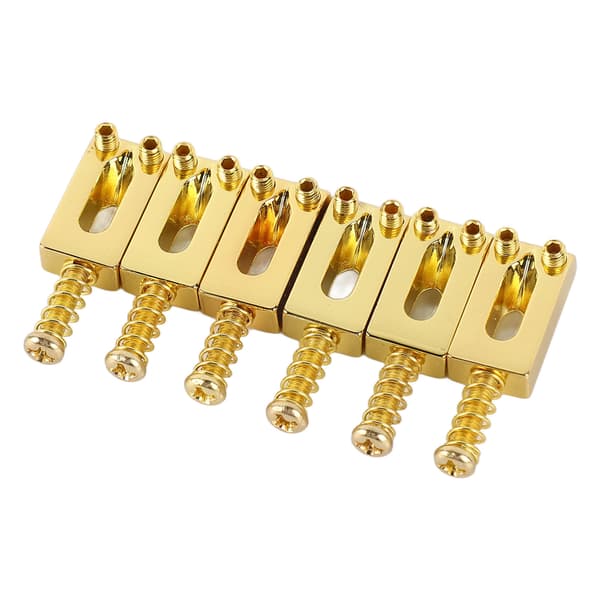 6 st elgitarrstall sadel standard zinklegering gitarr tremolo stall rullsadel för ersättning guld