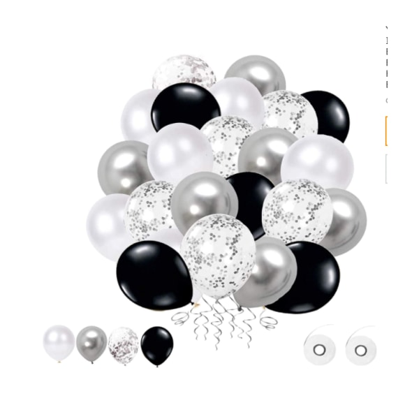 33 stk ballonsæt, 40 tommer sorte digitale balloner i folie, dekoration til bryllupsfødselsdagsfest—sort-60,