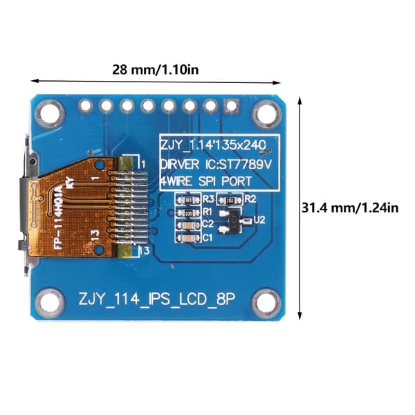 1.14in IPS TFT Display Screen Module ST7789 8Pin Elektroniske komponenter af høj kvalitet