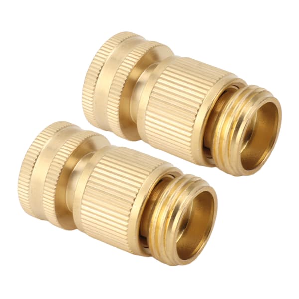 2 STK Messing 3/4 Tomme Havslange Hurtigkobling Han Hun Reparationsadapter