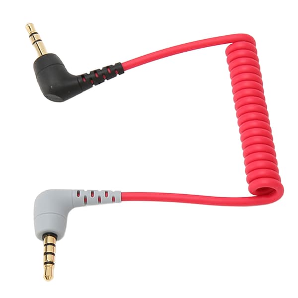 TRS til TRRS 3,5 mm hann rettvinklet kabel for BOYA Rode SC7 iPhone smarttelefon