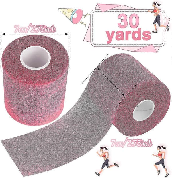 3 stk. Atletisk Forbindingstape til Sport, Forbindingstape 7 cm x 27 meter pink
