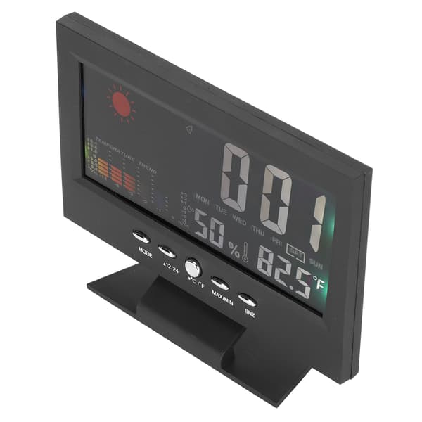 Multifunktionell Digital Termometer Hygrometer Bordsklocka Kalender Temperatur Luftfuktighetsmätare