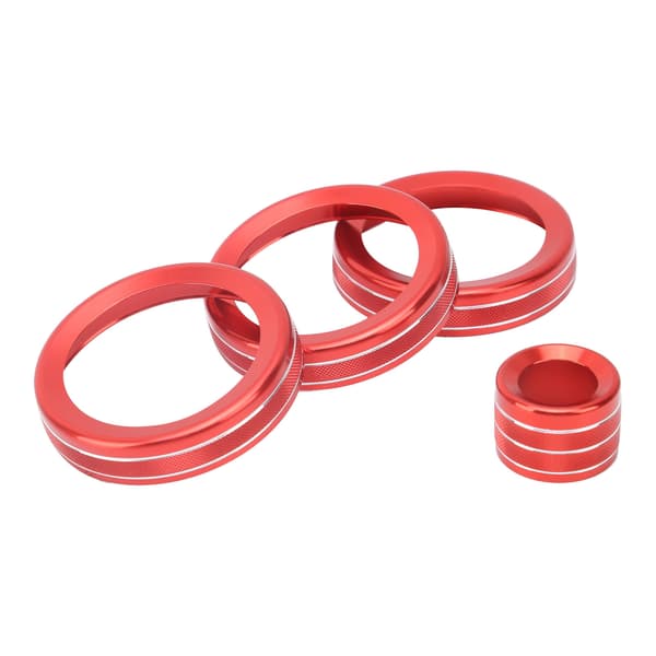 4 stk. AC-knapp Ring Trim Volumjustering Dekor for Range Rover Evoque 2012 2018 Rød