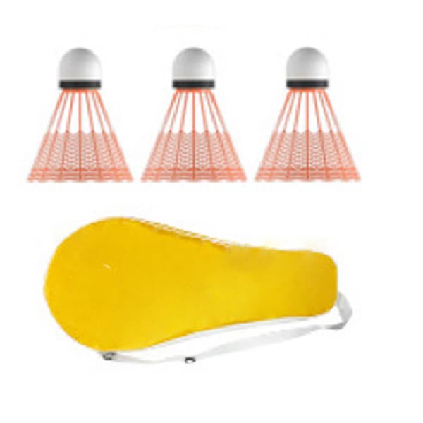 Badmintonracket för barn 5–12 år, legering, lättvikt, flexibel, gul