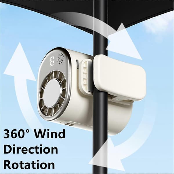 2026 Ny Bil Clip On Aircondition Ventilator med LED Display - Mini Bærbar AC Der Blæser Kold Luft