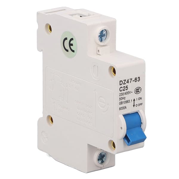 Dvärgbrytare Mini 1P MCB DIN-skenmontering 6000A Brytförmåga 230V 400V 25A