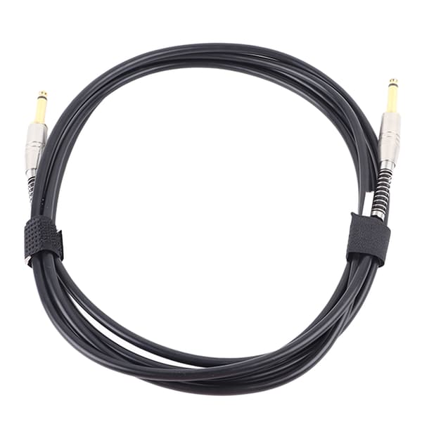 6,35 mm effektkabel støydemping fleksibel ubalansert gitarpatchkabel pedalledning 3 meter svart