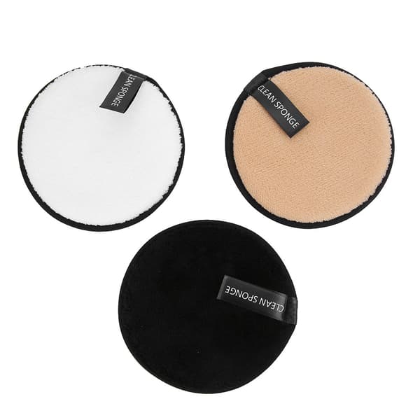 3 stk. Makeup Fjernelse Puff Genanvendelig Makeup Svamp Mikrofiber Ansigtsrensnings Håndklæde Klud Pad#3