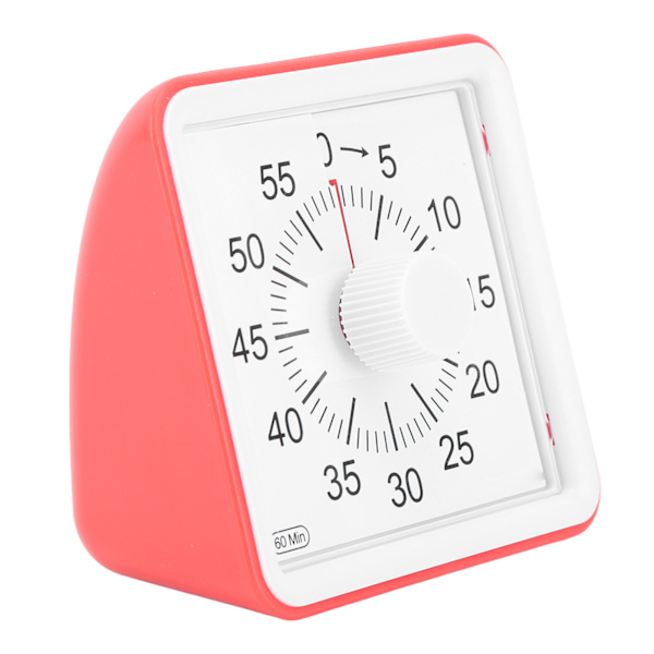 Visuell Timer Stille Stille Telling 60 Minutter Nedtellingstimer for Studenter Kjøkken Rød