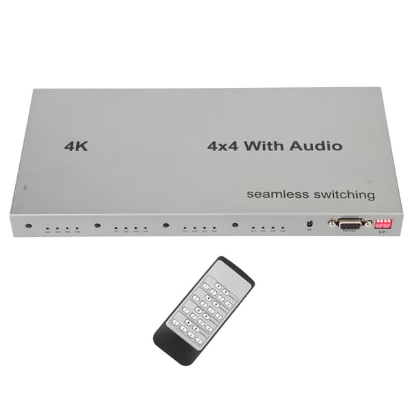 HD Multimedia Interface Switch 4 ind 4 ud 4K 30Hz Video Switcher Splitter Audio Extractor til PC Projektor 100-240V EU Stik
