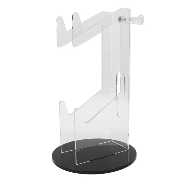Spilcontrollerholder Akryl Stabil Pladsbesparende Headset Controller Stand til Skrivebord Gave Gennemsigtig og Sort Afrundet Bund