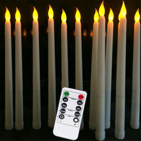 12 stk Flammeløse LED stearinlys lys Batteridrevet votive LED taper stearinlys til jul bryllup fødselsdagsfest Hallow