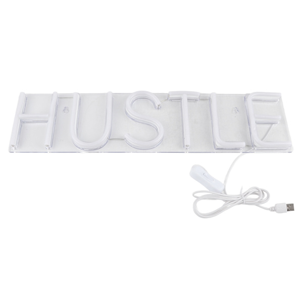 Hustle Words LED Neonljus USB-driven för Hem Sovrum Sovsal Fest Bröllop
