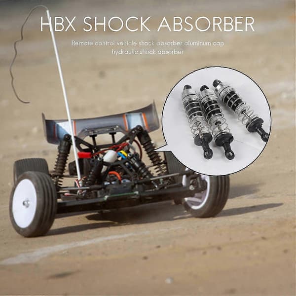 4 st uppgraderade aluminiumkapslade oljefyllda stötdämpare för HBX 16889 M16100A 1/16 RC bil Silver black