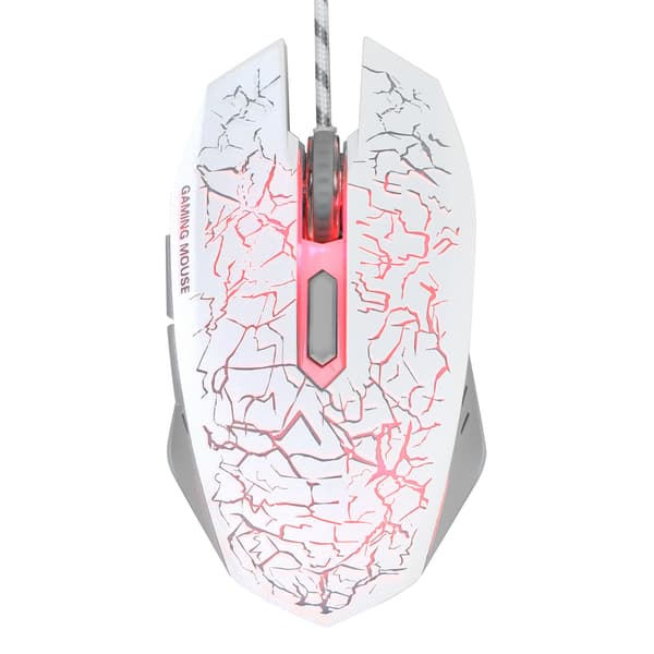 Kablet USB Gaming Mus Ergonomisk RGB Optisk 3200 DPI Justerbar Hvit Datatilbehør