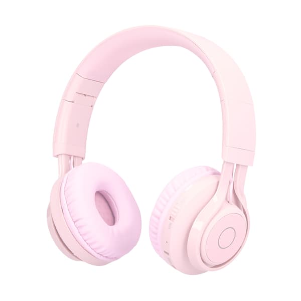 Bluetooth-hörlurar för barn LED-ljus Stereo Vikbara Hörselskydd Trådlösa Rosa