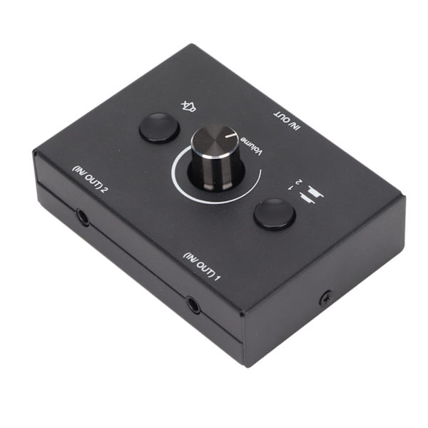 3,5 mm Audio Switch 2 Input 1 Output eller 1 Input 2 Output Splitterboks med Mute-knap