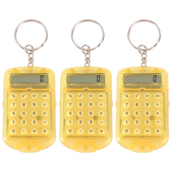 3 stk mini nøglering formet lommeregner Elektronisk lommeregner Bærbar regnemaskine til børn Studerende Test (tilfældig farve)