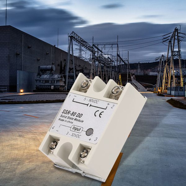 DCAC Industriellt Solid State Relä SSR80DD 80A 3-32VDC till 5-200 VDC