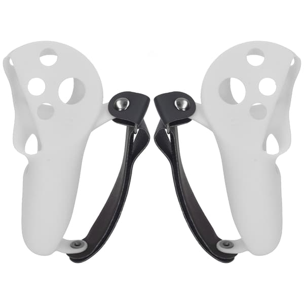 2 st Touch Controller Grip Cover Silikonskydd med Knogremmar för Meta Quest Pro Ljusgrå