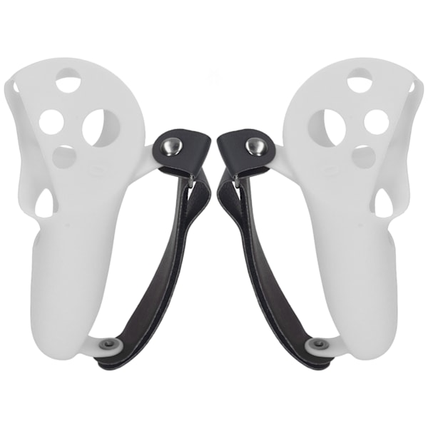 2 stk. Touch Controller Grip Cover Silikonebeskyttelse med Knostestropper til Meta Quest Pro Lysegrå