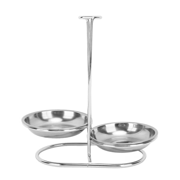 Soppslevhållare i rostfritt stål Skedstöd Köksredskapsställ med 2 Brickor Silver Hot Pot Köksutrustning