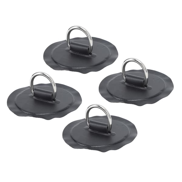 4 stk. D-ringpute PVC rund form sterk rustfritt stål D-ring for båtflåte padlebrett svart