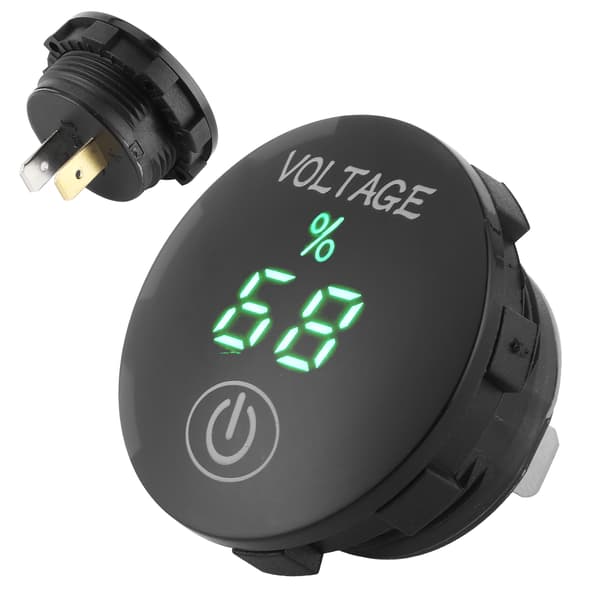 12V 24V LED Voltmeter One Touch Sensing Sort Hus Universal Bil Lastbil Motorcykel ATV RV Traktor Båd