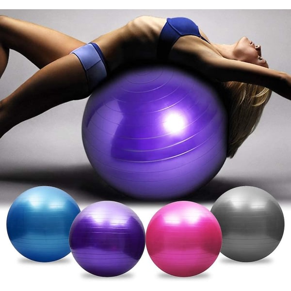 Yogaboll eksplosionssäker fortykad stabil balanceboll Pilates bar fysioterapi fitnessboll nuværende luftpumpe 75cm (900g)