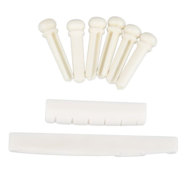 Guitar Bridge Bone Nut Saddle Set Folk Akustisk Guitar Bone Bridge Pin Nut Saddle Udskiftning
