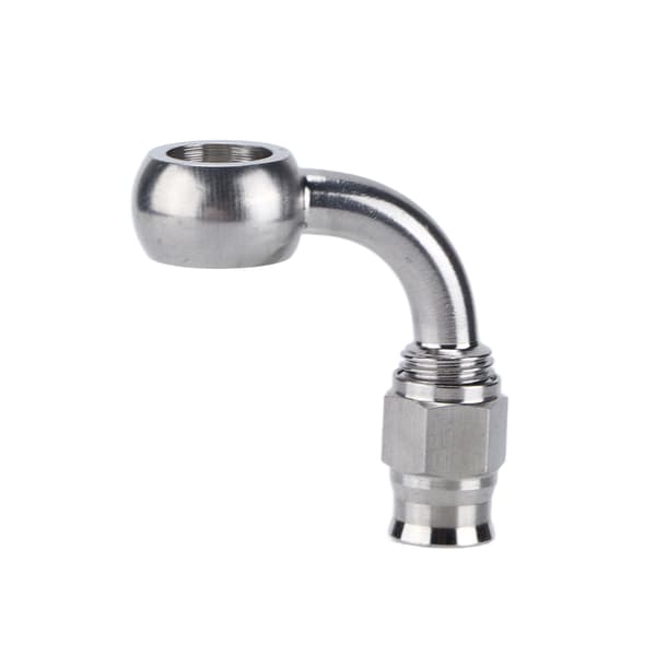 AN 3 Banjo Øje Bremse Slange Fitting Rustfrit Stål 90 Graders Adapter Biltilbehør