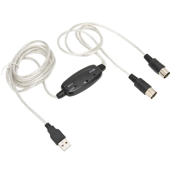 USB MIDI-kabelomvandlare 16 kanaler PC till synthesizeradapter för Windows-dator