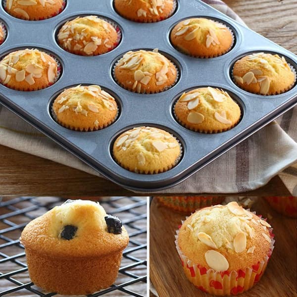 12-kops non-stick muffinform genanvendelig bageform cupcakeform