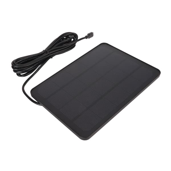 IP65 Vandtæt Solpanel Kamera Oplader 5V 4W Høj Effektivitet Micro USB C Sort