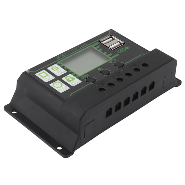 Solar Charge Controller 200A LCD-display Dobbelt USB-port PWM-opladning ABS 5V Solpanelregulator