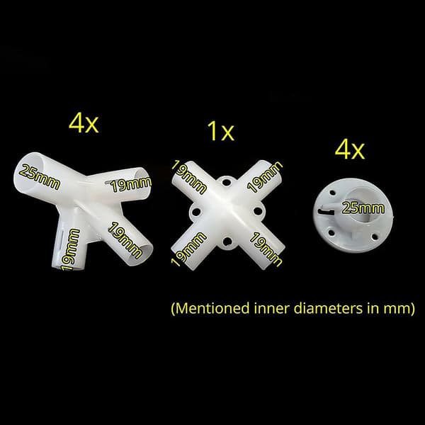 Reservedele til 3x3m pavillon markise telt fødder hjørne center stik 25/19mm 4PCS