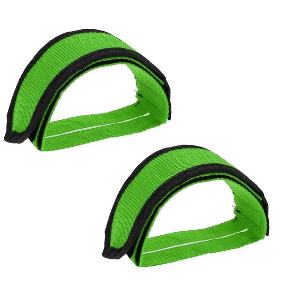 Cykelpedalstropper Pedal Universal Cykelfødder Strap Tåclips Stropper Tape Til Cykel med fast gear Green