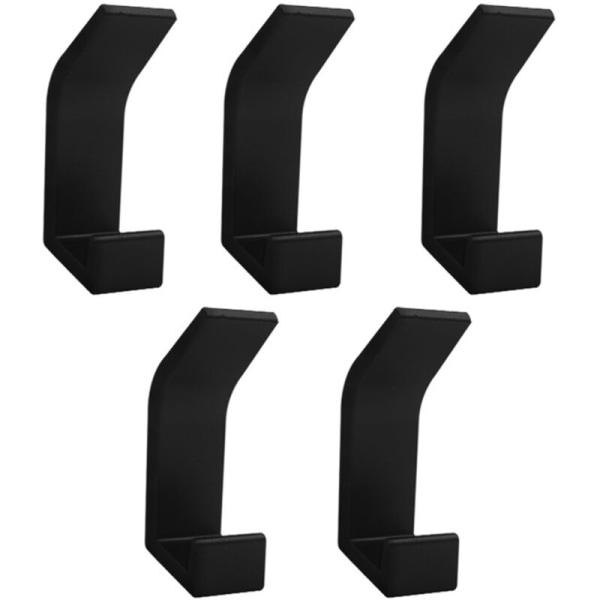 Black L-shape hooks without punching 5 hooks aluminum alloy coat hooks, for home kitchen, toilet, bathroom