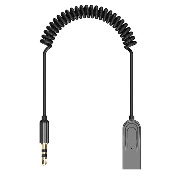 Multifunksjonell bil Bluetooth 5.0-mottaker 10 m rekkevidde USB-strøm 3,5 mm trådløs adapter grå svart