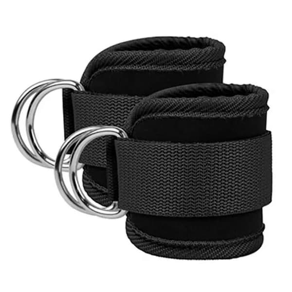 Ankelremmar för kabelmaskiner Säker dubbel D-ringdesign Hemmakabelmaskinträning Black