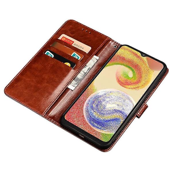 IDEWEI Shockproof Flip Wallet Case for Samsung Galaxy A54 5G, Stand, Crazy Horse Texture, PU Leather White