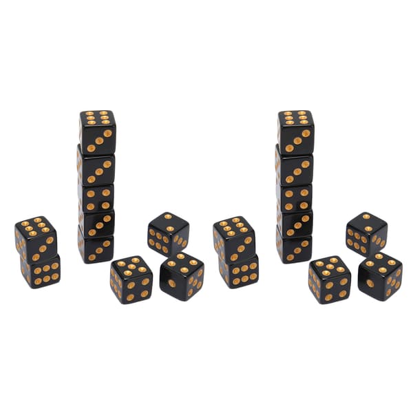 20 stk. sorte 6-sidede plastikterninger til brætspil, matematikundervisning, fester, ret vinkel