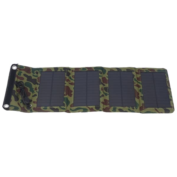 7W Camouflage Soloplader Høj Effektivitet USB 5.5V 1290mA Solpanel til Udendørs Rejse Telefon Computer