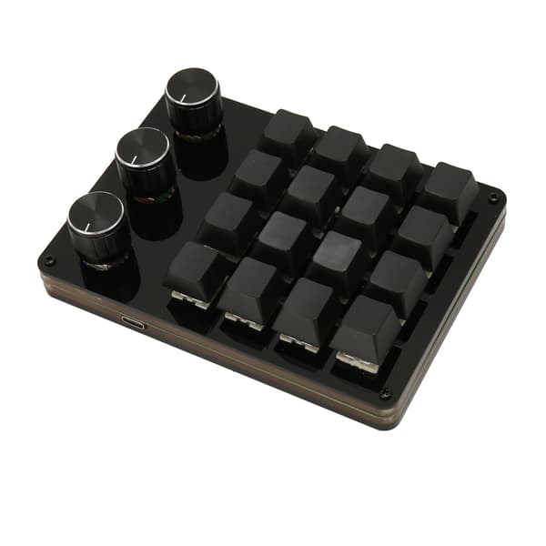 Hot Swappable Mekanisk Gaming Keypad 16 Taster 3 Knapper Blå Kontakt Mini Programmerbart Keypad til Kontor Media