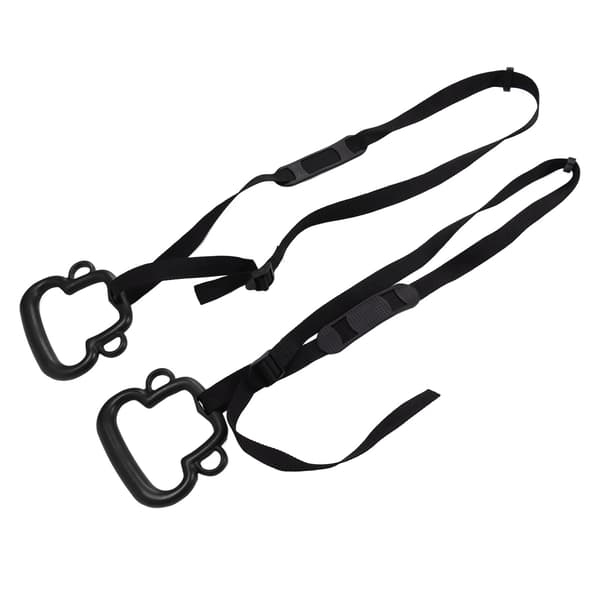 2 stk. Abefigur Gymnastikringe til børn 150 kg Bæreevne Ergonomiske Bærbare Udendørs Pull Up Ringe med Justerbare Stropper Sort