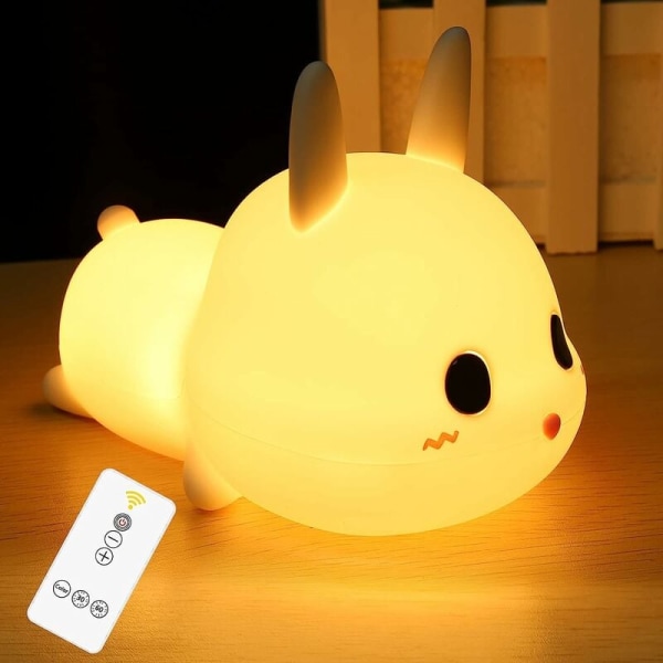 0.25 remote control led night light usb rechargeable silicone cute cute rabbit atmosphere decorative light, for living r