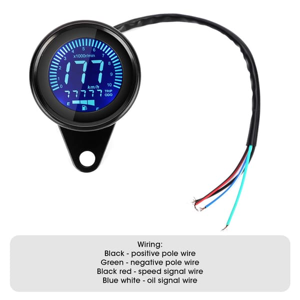 Motorcykel 7 Farver LCD Meter Speedometer Odometer Måler Instrument Modifikationstilbehør