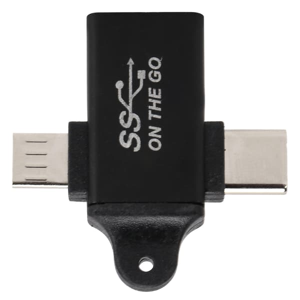 2 i 1 OTG-omvandlare USB 3.0 till Micro USB och Type C-adapter stöder höghastighetsdatasynkronisering snabbladdning